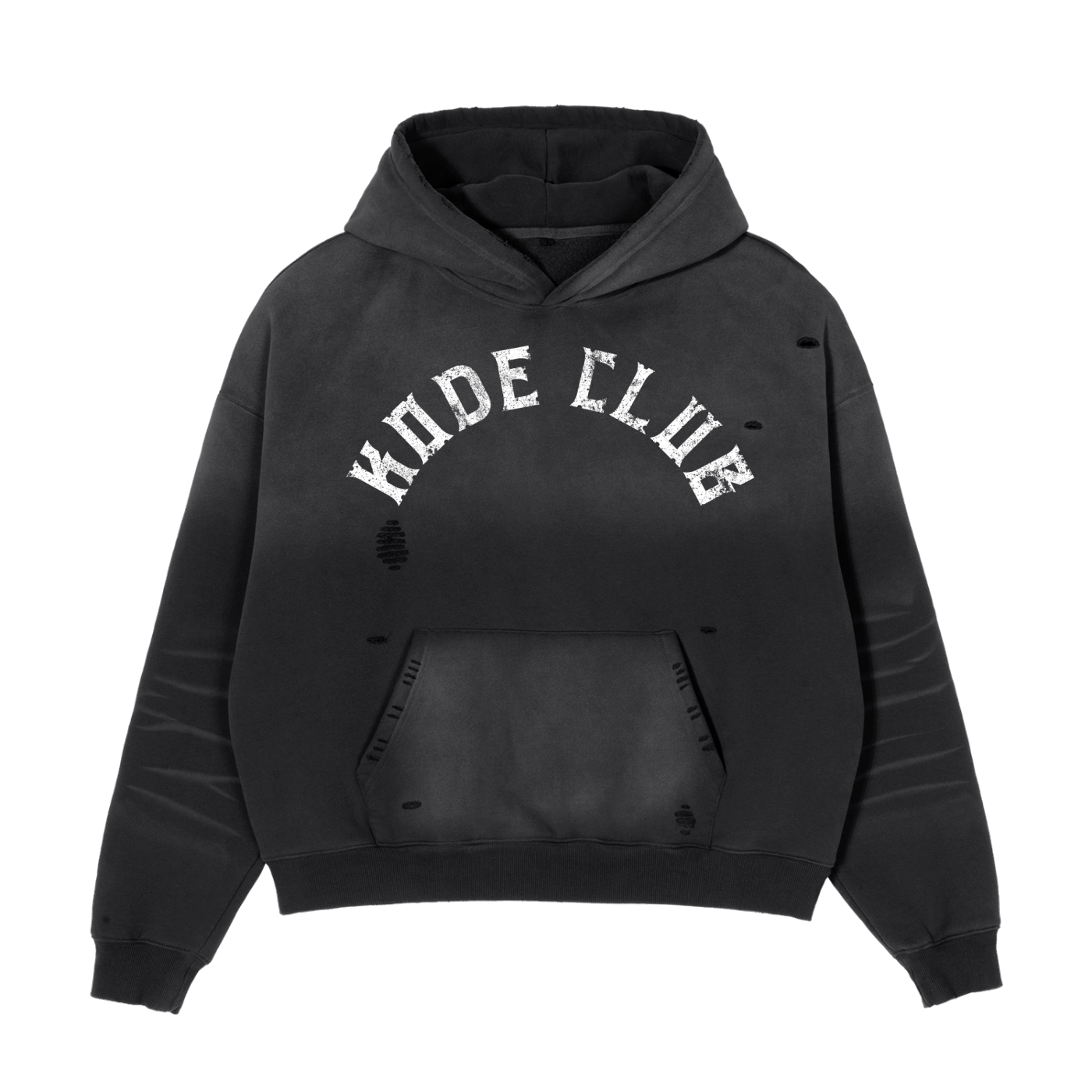 Frayed Sunfade Boxy Fleece Hoodie