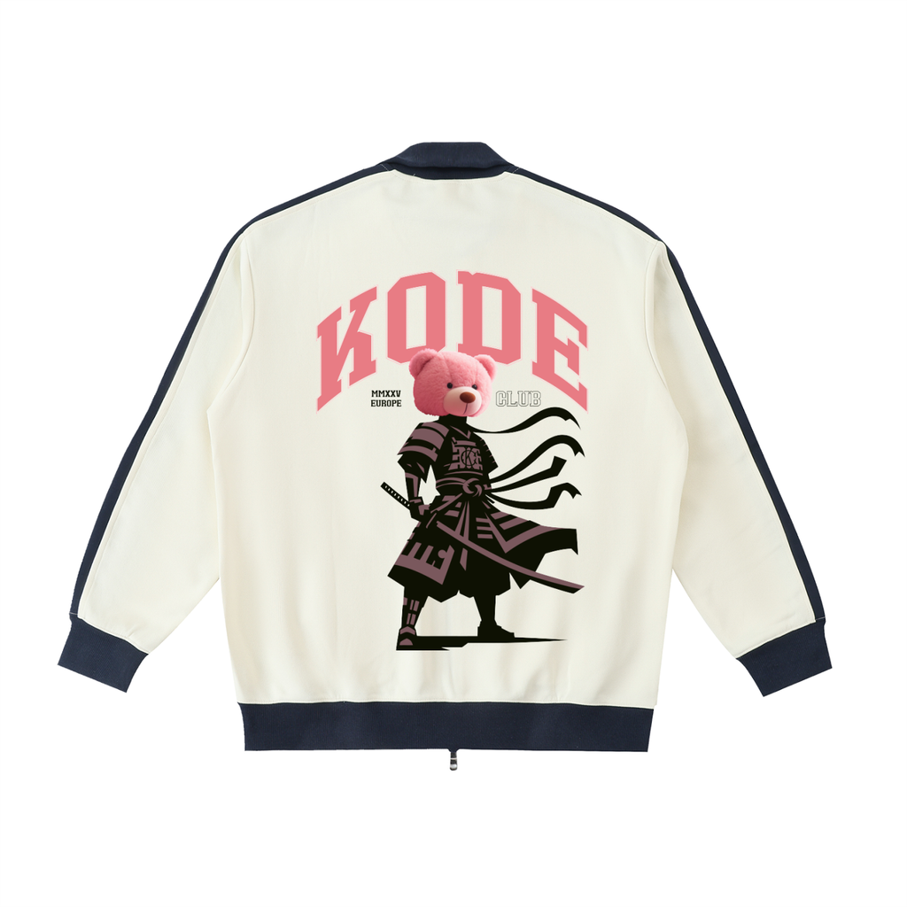 Contrast Trim Stand Collar Jacket