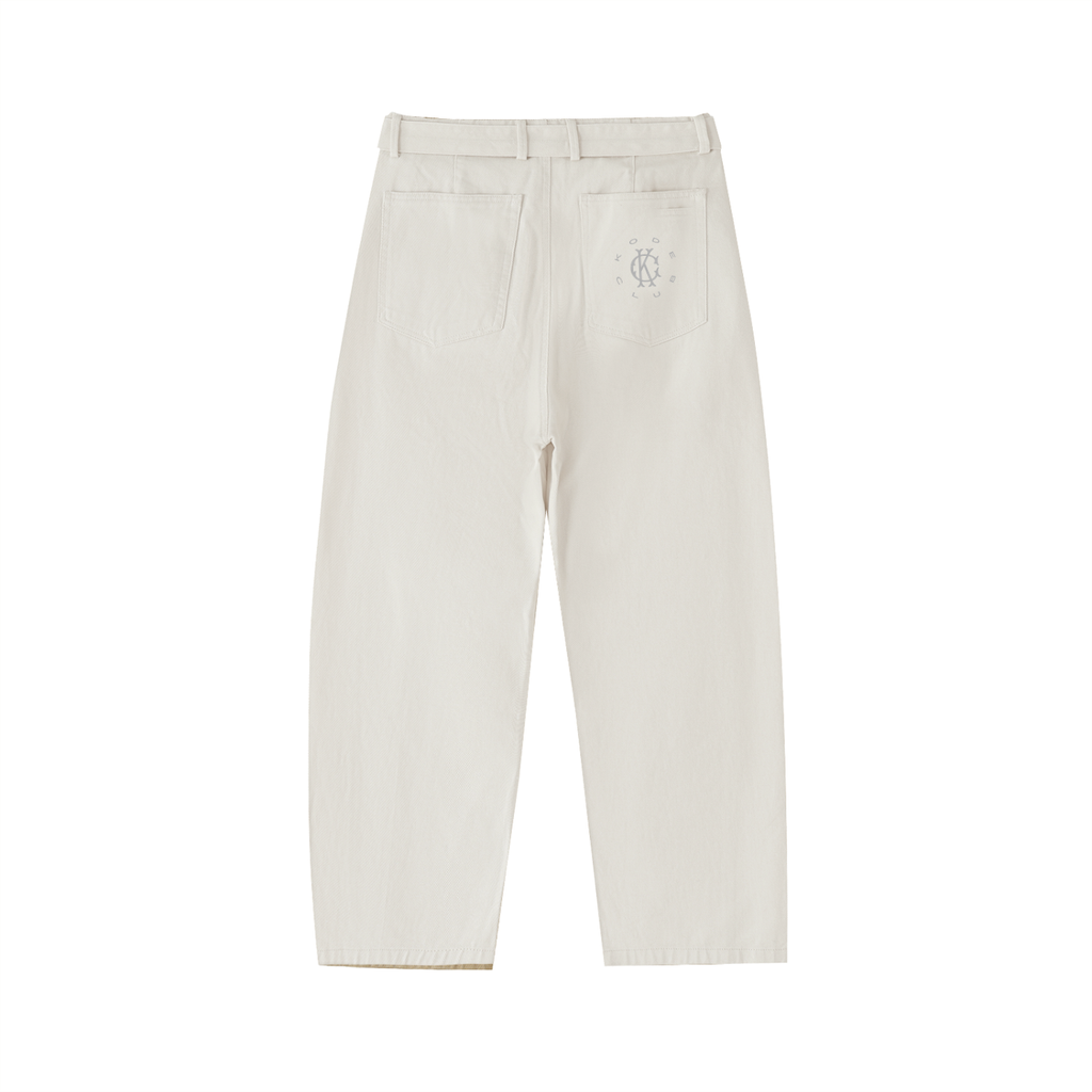 Belted Barrel-leg Chino Pants