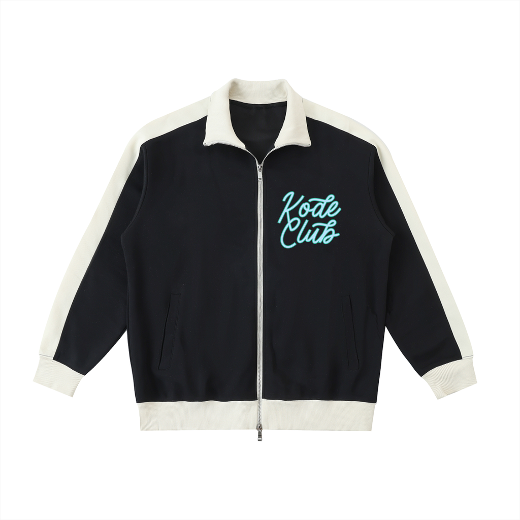 Contrast Trim Stand Collar Jacket