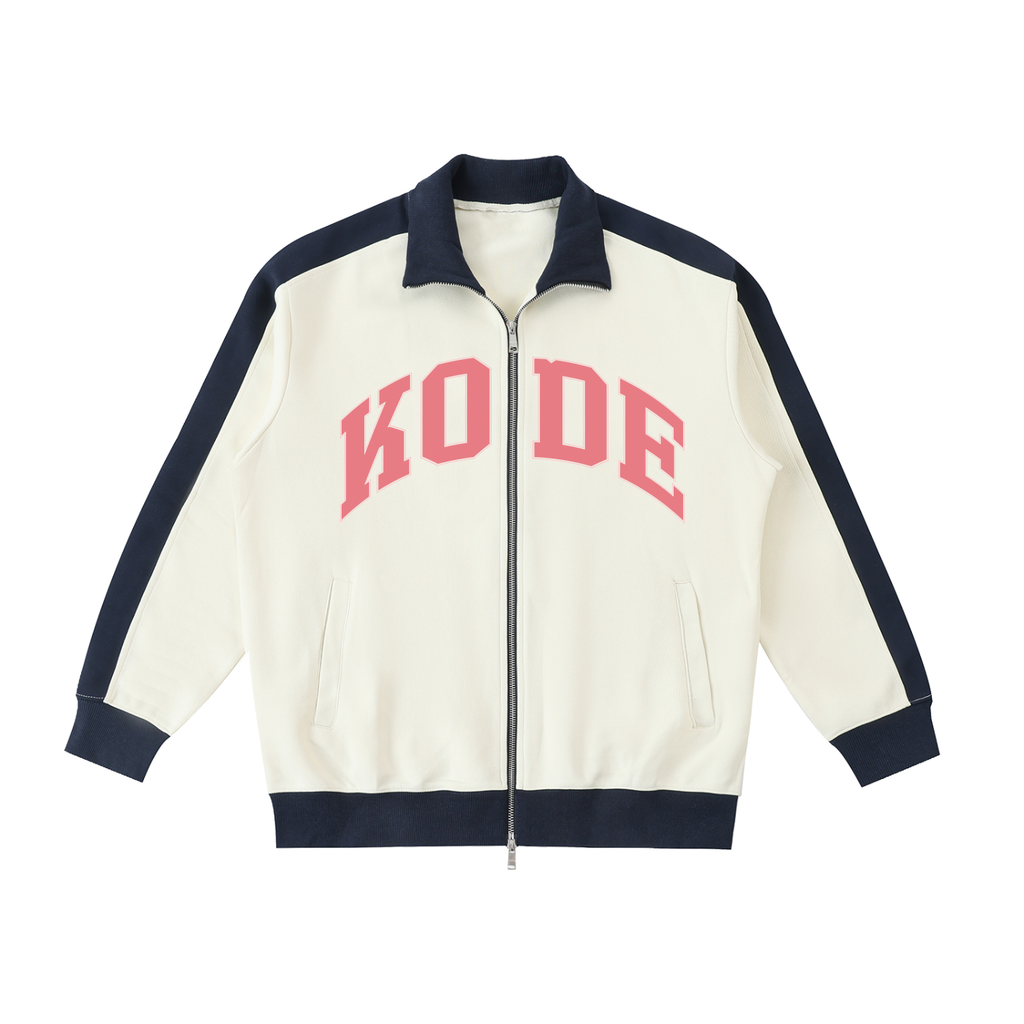 Contrast Trim Stand Collar Jacket