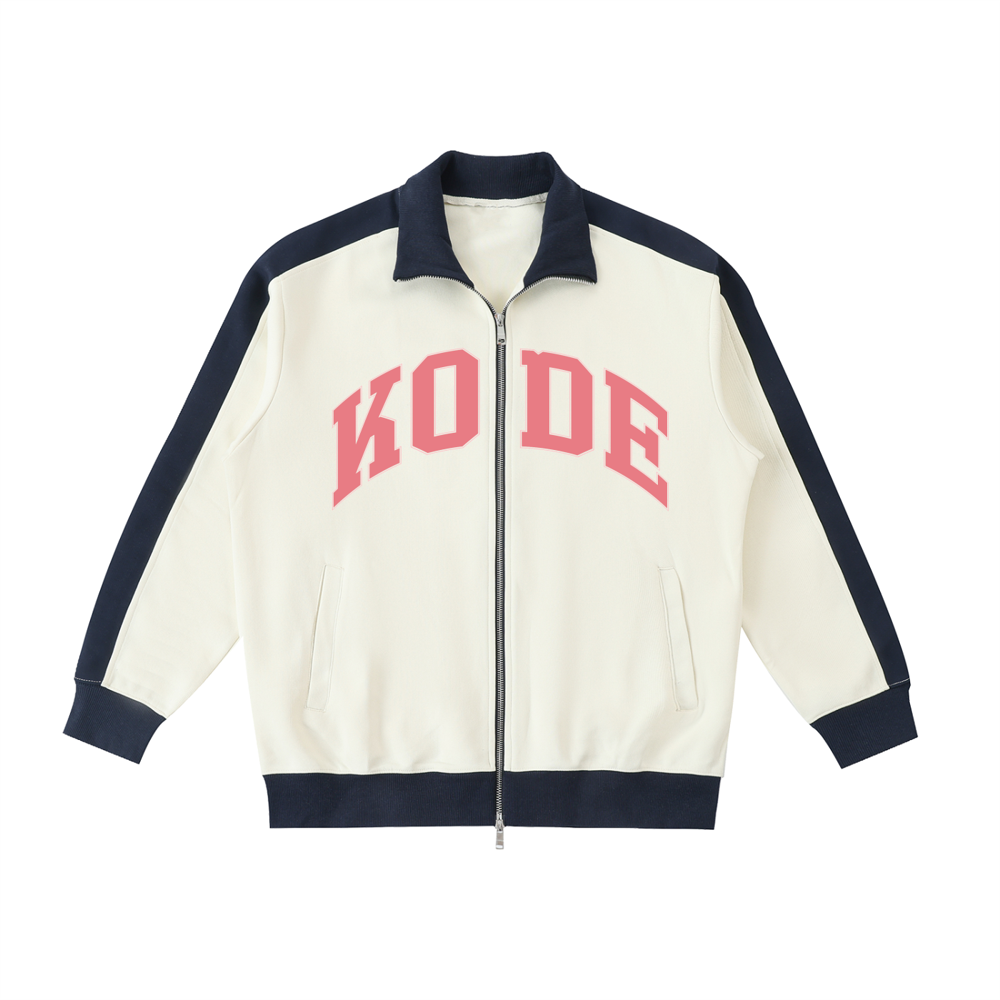 Contrast Trim Stand Collar Jacket