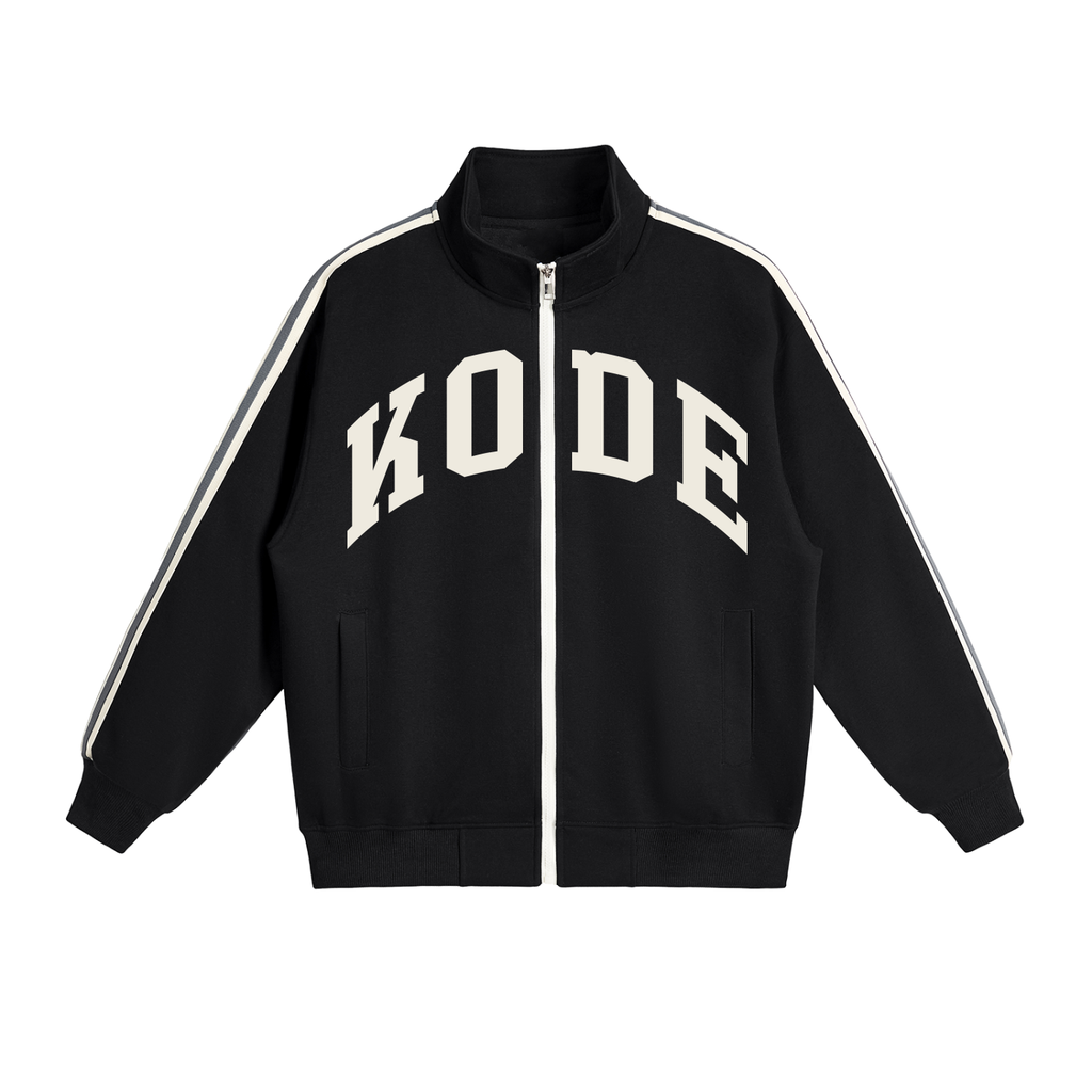 Contrast Side-Stripe Stand Collar Jacket