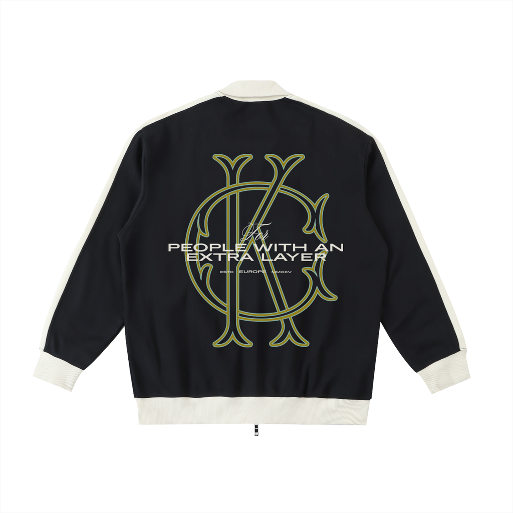 Contrast Trim Stand Collar Jacket