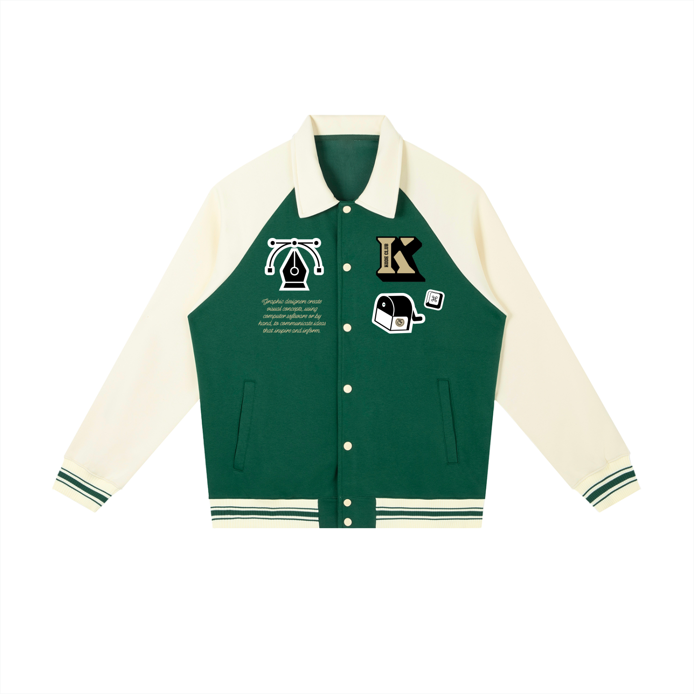 Contrast Raglan Sleeve Baseball Jacket