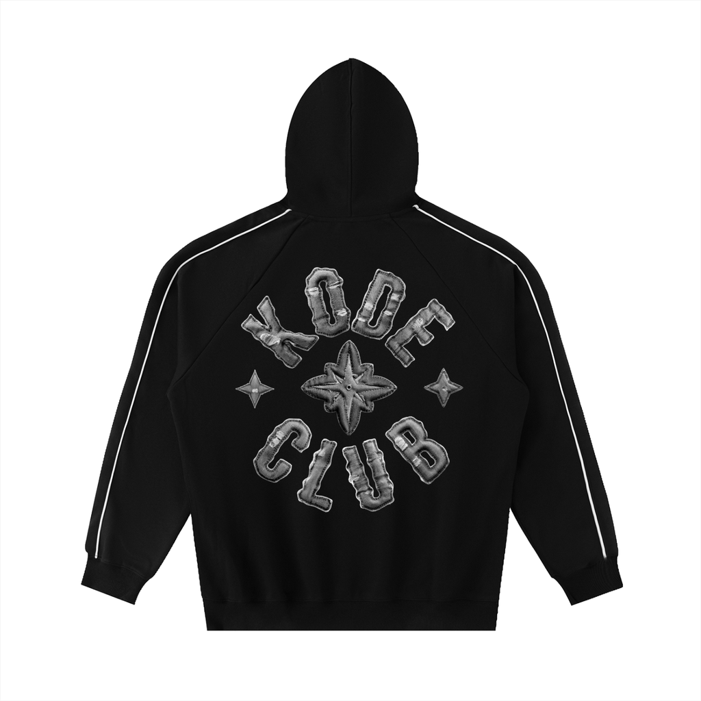 Contrast Piping Raglan Hoodie