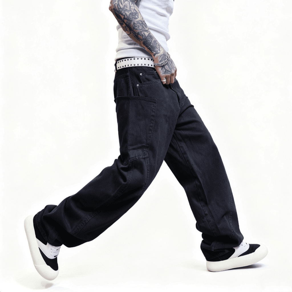 Unisex Loose Fit Straight-Leg Washed Basic Jeans