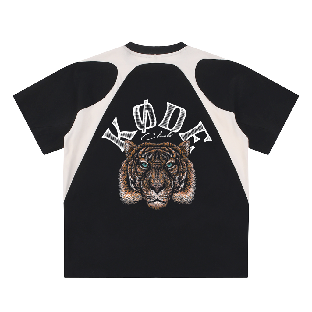 Contrast Panel Cotton T-Shirt