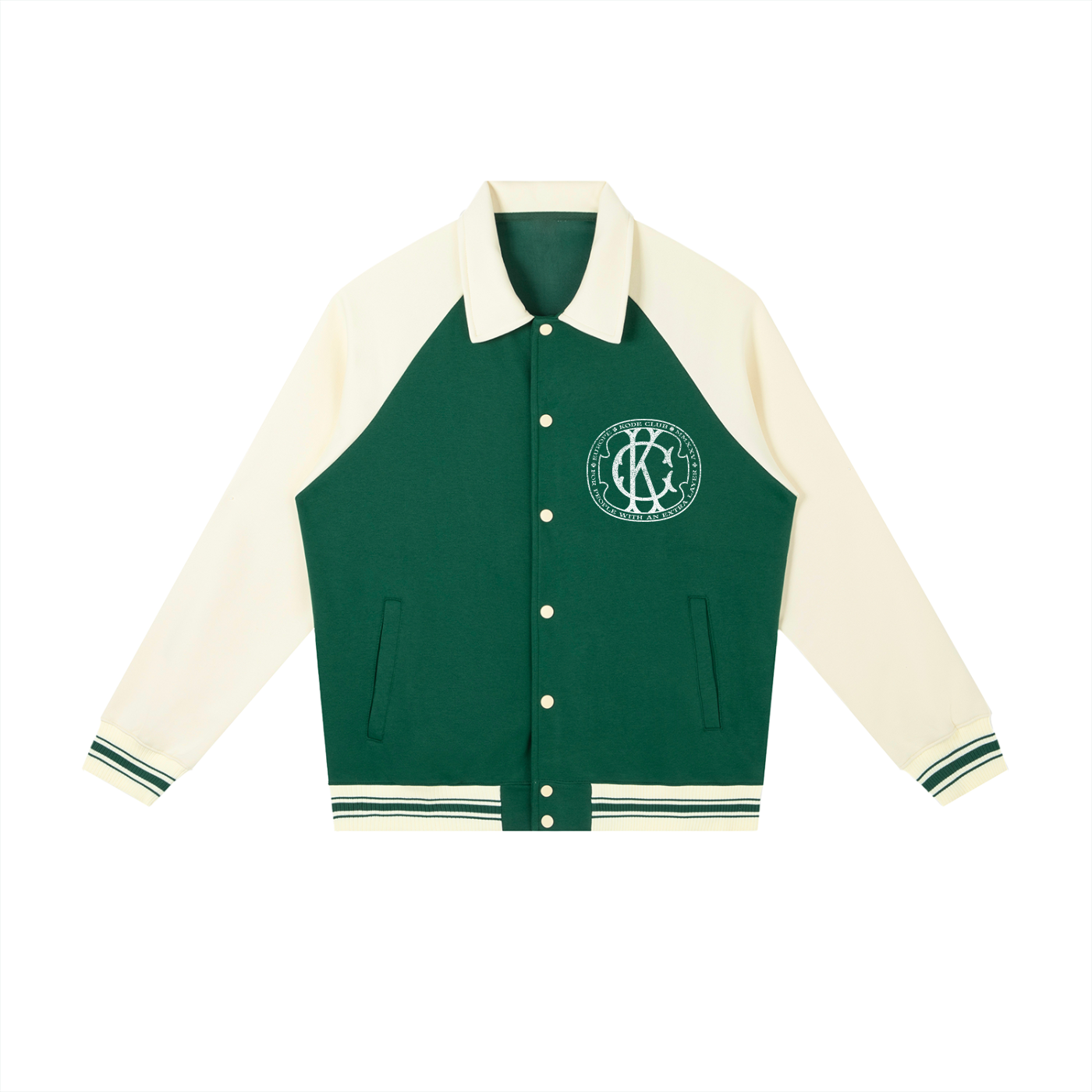 Contrast Raglan Sleeve Baseball Jacket