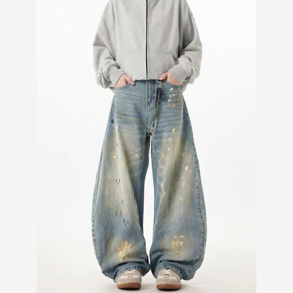 Hand-Painted Loose Streetwear Jeans