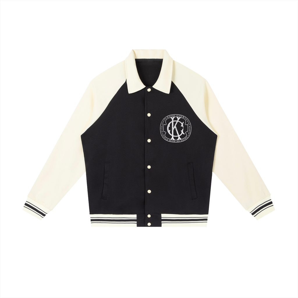 Contrast Raglan Sleeve Baseball Jacket