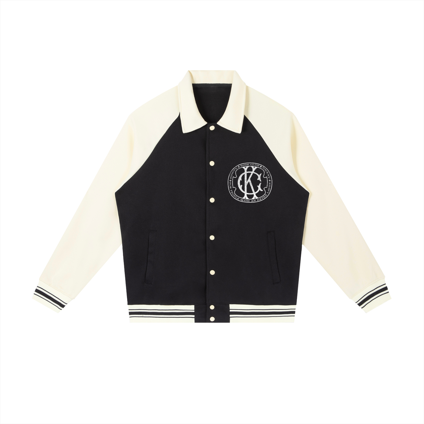 Contrast Raglan Sleeve Baseball Jacket