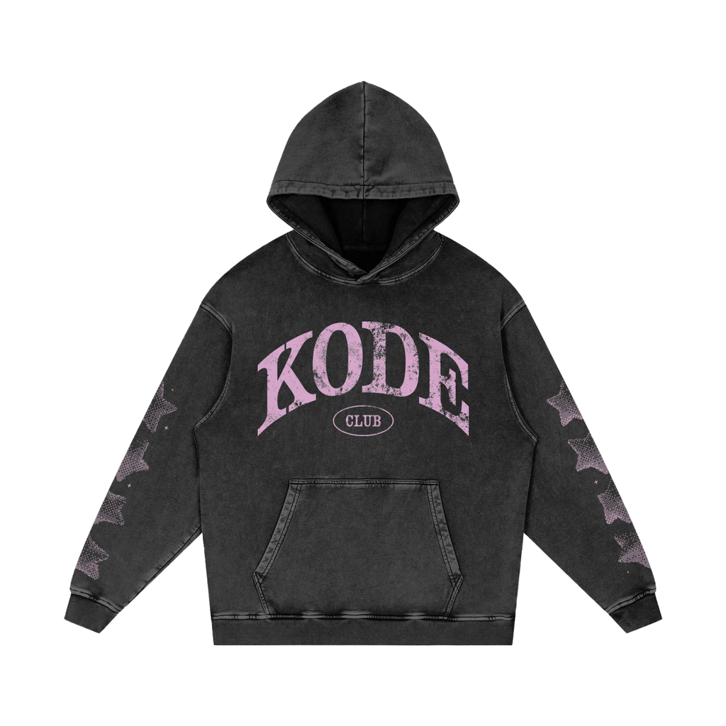 Snow Washed Loose Cotton Hoodie