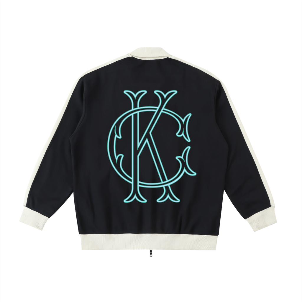 Contrast Trim Stand Collar Jacket