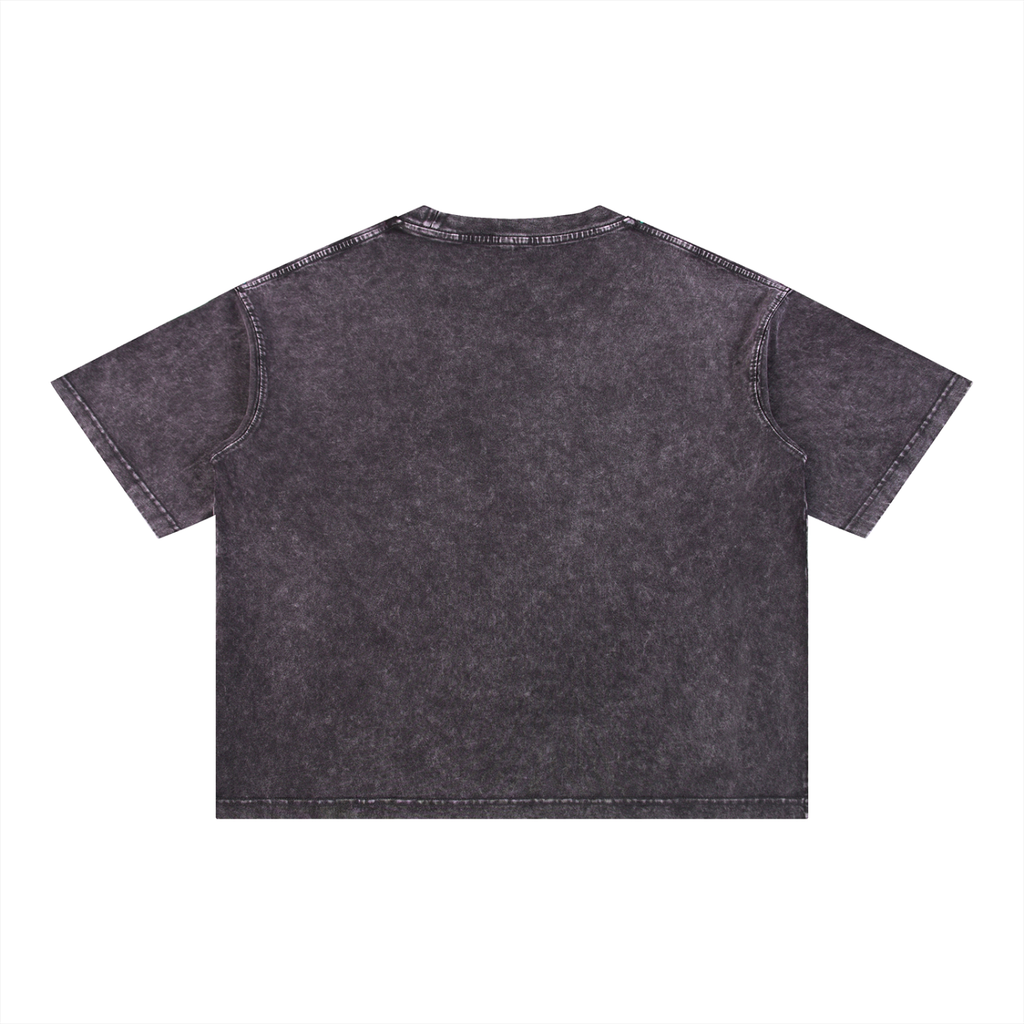 Realistic Button Print Design (Print Only) - Mineral Wash Boxy Cotton T-Shirt