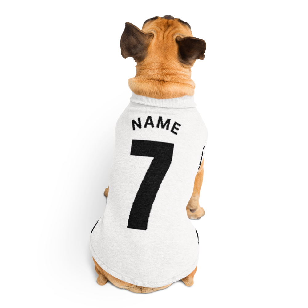 Custom Knitted Pet Sweater – Personalized Name & Number